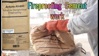 How to Apply Fire Proofing Cement on Steel Structures Material Applying Process  KSA [upl. by Della]