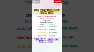 CBSE 10TH 12TH BOARD EXAM 2025  THEORY amp PRACTICAL EXAM DATES 📅 cbse cbseboard [upl. by Leake]