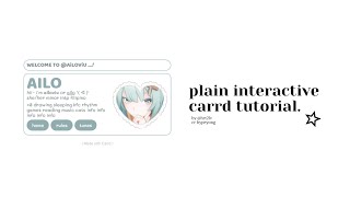 plain amp interactive carrd tutorial ✦ cr hypeyong [upl. by Ahsi]