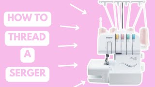 How to Thread a Brother 1034DX Serger [upl. by Vassaux336]