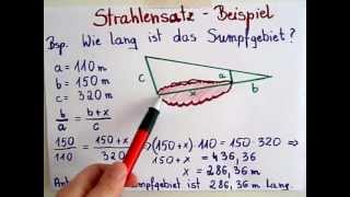 Strahlensätze  Anwendungsaufgabe [upl. by Icaj]