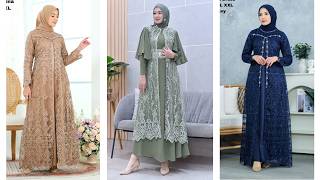 Inspirasi Model Baju Gamis Pesta Brokat Terbaru 2024 Gamis Kombinasi Brokat Terbaru Modern [upl. by Ahc22]