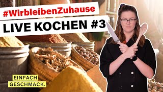 ROTE LINSEN CURRY vegan  🔴 STAYHOME amp KOCH LIVE MIT UNS 3  einfachgeschmack [upl. by Yarvis]