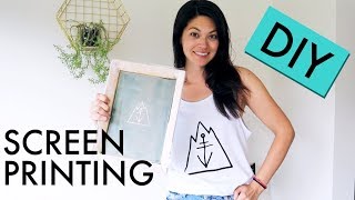 SCREEN PRINTING on a BUDGET  DIY [upl. by Reifinnej]