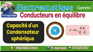 Capacité dun Condensateur sphérique Calcul par théorème de Gauss [upl. by Intosh]