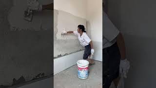 How to Prepare Tiles Wall ​ Wall paint​ Fast amp Beauty part 6203 [upl. by Mikeb]