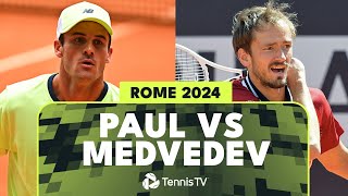 Tommy Paul Dethrones Defending Champ Medvedev  Rome 2024 Highlights [upl. by Mackie401]