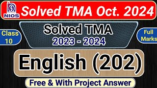 NIOS Class 10 English Solved TMA 202324 [upl. by Razatlab]