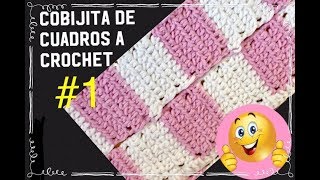 Cobijita de cuadros a crochet tutorial parte 1 Tejiendo Con Erica [upl. by Nyletac596]