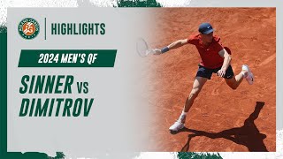 Sinner vs Dimitrov Quarterfinal Highlights  RolandGarros 2024 [upl. by Nirtiak]