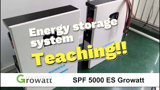 How does SUNESS lithium battery communicate with SPF 5000 ES growatt inverter in parallel [upl. by Rifkin]