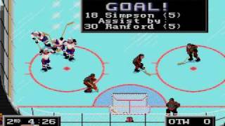 Edmonton scores 20 goals in one 10 minute period NHL 94 Sega Genesis [upl. by Eentirb]