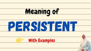 Daily vocabulary  Persistent Meaning  Vocabgram [upl. by Leunas842]