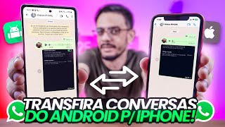 Como TRANSFERIR CONVERSAS do WhatsApp do ANDROID para o iPhone  MobileTrans [upl. by Tirma]