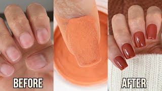 DIP POWDER NAILS AT HOME WITH TIP  DIY EASY FAKE NAILS AT HOME [upl. by Jezrdna760]