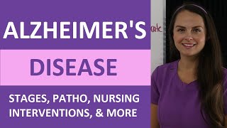 Alzheimers Disease Dementia Nursing Symptoms Treatment Stages Pathophysiology NCLEX [upl. by Naimed]