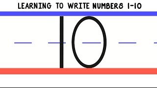 Learning to Write Numbers 110  How to Write 1 to 10 for Kids  Handwriting Numbers Preschool [upl. by Natiha]