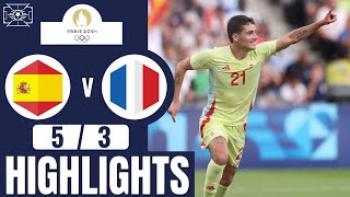 Spain vs France  53  Mens Football  Paris 2024 Highlights  france vs spain [upl. by Hayashi732]