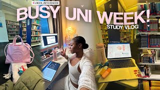 study vlog 🎧 juggling busy uni days productive study tips student success at kings college london [upl. by Nawram758]