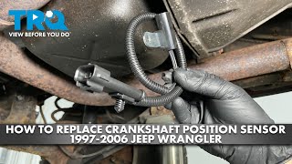 How to Replace Crankshaft Position Sensor 19972006 Jeep Wrangler [upl. by Narmak754]