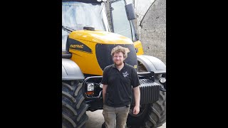 Farmer Phil driving the JCB Fastrac 3220 with Lemken disc harrow [upl. by Etiuqram]