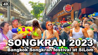 【🇹🇭 4K】BANGKOK SONGKRAN IN SILOM ROAD 2023 13 April [upl. by Aric152]