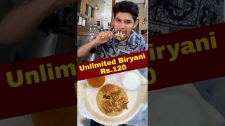 Just Rs120 Unlimited biryani at Millets Adda unlimtedbiriyani hydfood telugushorts hyderabad [upl. by Adolfo]