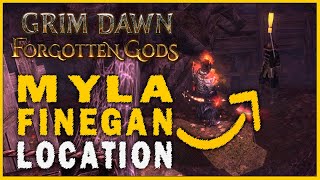 Grim Dawn Forgotten Gods  Mylas Finegan Cave Location A Stranger in Need Quest Guide [upl. by Boothman336]