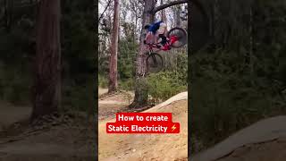 Mountain Biking  Quick way to create Static Electricity ⚡️ mtb electricity fullface powerbyface [upl. by Hinda503]