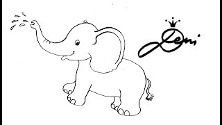 🐘 Elefant schnell zeichnen lernen 🐘 Tiere Zoo für Kinder 🐘 how to draw 🐘 как се рисува слонче [upl. by Guthrey]