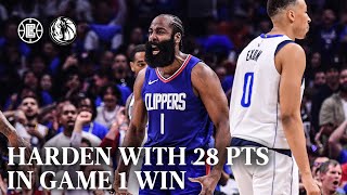 James Harden 28 PTS in Game 1 Win vs Mavericks Highlights  LA Clippers [upl. by Airotciv]