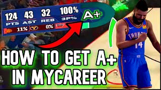 HOW TO GET A EVERY MYCAREER GAME IN NBA 2K24MYCAREER GRADE TIPS [upl. by Willard]