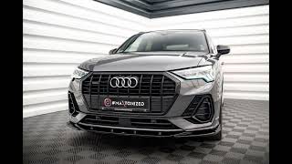 Maxton Design Audi Q3 S Line F3 Splitter Spoiler Voorspoiler Sideskirt Test Review Diffuser Styling [upl. by Eelame230]