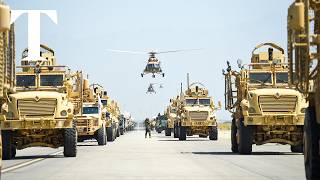 Taliban parade US military equipment on anniversary of evacuation [upl. by Xxam]