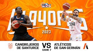 Cangrejeros de Santurce vs Atléticos de San Germán  30623  Game 5  Playoffs  BSN2023 [upl. by Neelhtakyram]