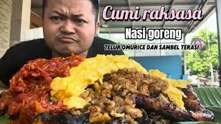 cumi raksasa bakar sambel terasi dengan omurice ala ala mukbang [upl. by Guthrie470]