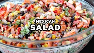 Easy make ahead Mexican salad with ranch  tasty party appetizer lunch salad or football recipes [upl. by Madelina]