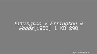 Errington v Errington amp Woods 1952 Case Summary [upl. by Asilrak]