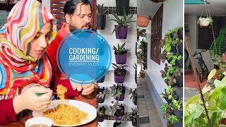 Evening VlogCooking Spaghetti noodles RecipeGardeningTastetours by Shabna Hasker [upl. by Kris582]