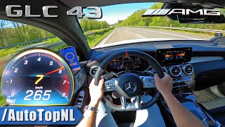 2020 MercedesAMG GLC 43 Coupe TOP SPEED on AUTOBAHN by AutoTopNL [upl. by Anneres]