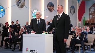 Azerbaigian  Mattarella allinaugurazione dell’impianto di produzione di polipropilene di Sumgayit [upl. by Otrebogir349]