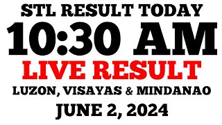 STL Result Today 1030AM Draw June 2 2024 STL Luzon Visayas and Mindanao LIVE Result [upl. by Fugazy]