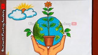 how to draw earth day poster [upl. by Braunstein528]