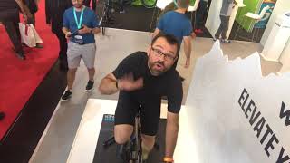 First ride on the new Wahoo KICKR CLIMB at Eurobike 2017 [upl. by Niwrehs348]