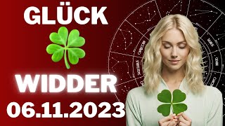 WIDDER ♈️🍀 GLÜCK AUF DEINER SEITE 🌟 Horoskop  06November 2023 widder tarot [upl. by Winther]