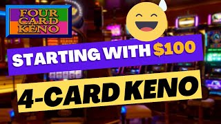 4 Card Keno Playing Strategy at the casino with a 3 spot pattern  4 card keno 3 spot  video Keno [upl. by Llennahs367]