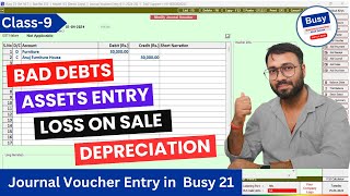 Journal Voucher Entry in Busy 21 With 11  Examples Part 9 [upl. by Anahtor]