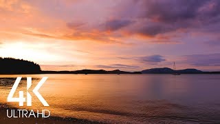 Beautiful Sunset  Relaxing Sound of Ocean Waves Crashing  8 Hour Relax Video in 4K [upl. by Jarrett]