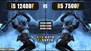 Intel Core i5 12400F vs Ryzen 5 7500F  1080p 1440p 4K  War in Budget CPUs  4070 Ti Super [upl. by Neeli]