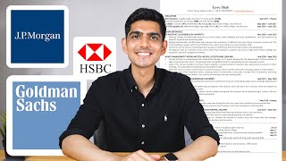 This Resume Got Me Offers at Goldman Sachs JP Morgan and HSBC [upl. by Idham]